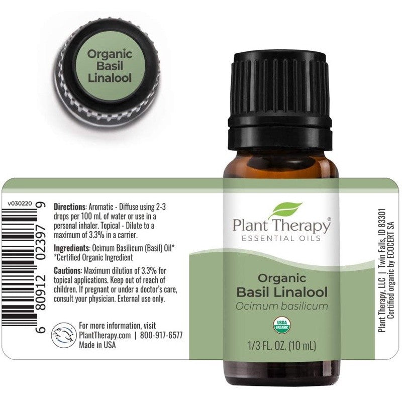 Plant Therapy Basil Linalool Organic Essential Oil