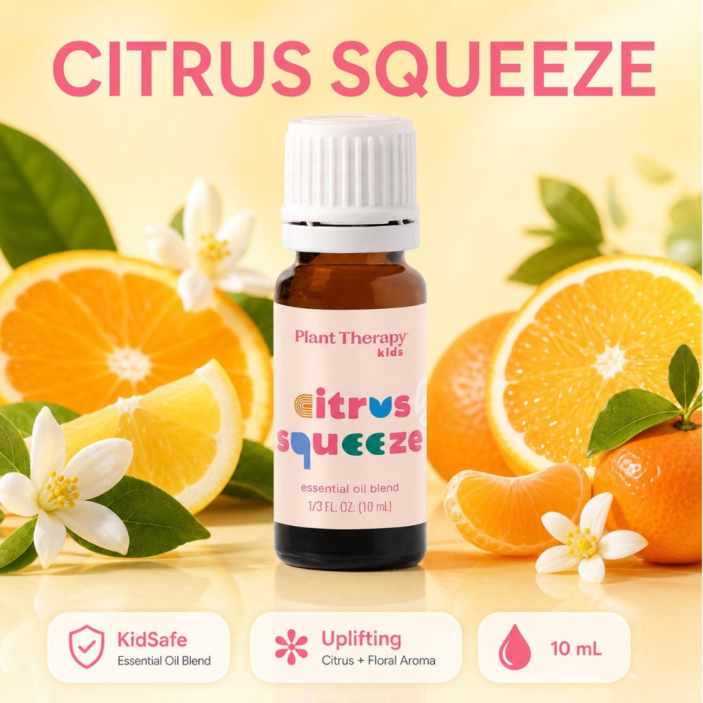 Plant Therapy Citrus Squeeze KidSafe Essential Oil Blend | Uplifting Citrus & Floral Aroma | Diffuser Oil for Home