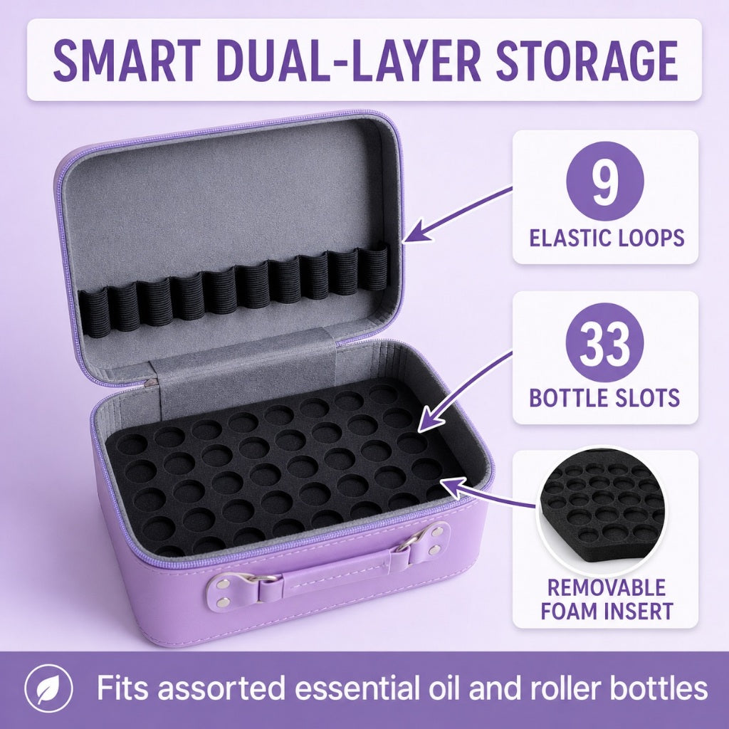 42-Slot Essential Oil Carrying Case – Purple product image 2 – Nature Therapy Singapore