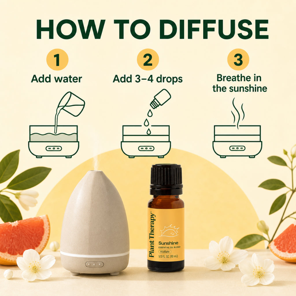 Plant Therapy Sunshine Essential Oil Blend | Sweet Floral & Woody Aroma | Relaxing Aromatherapy Diffuser Oil