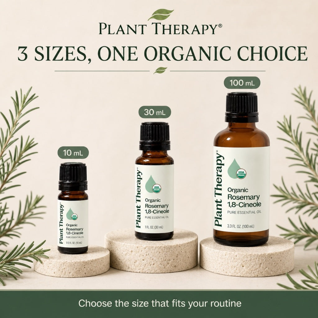 Plant Therapy Organic Rosemary 1,8-Cineole Essential Oil