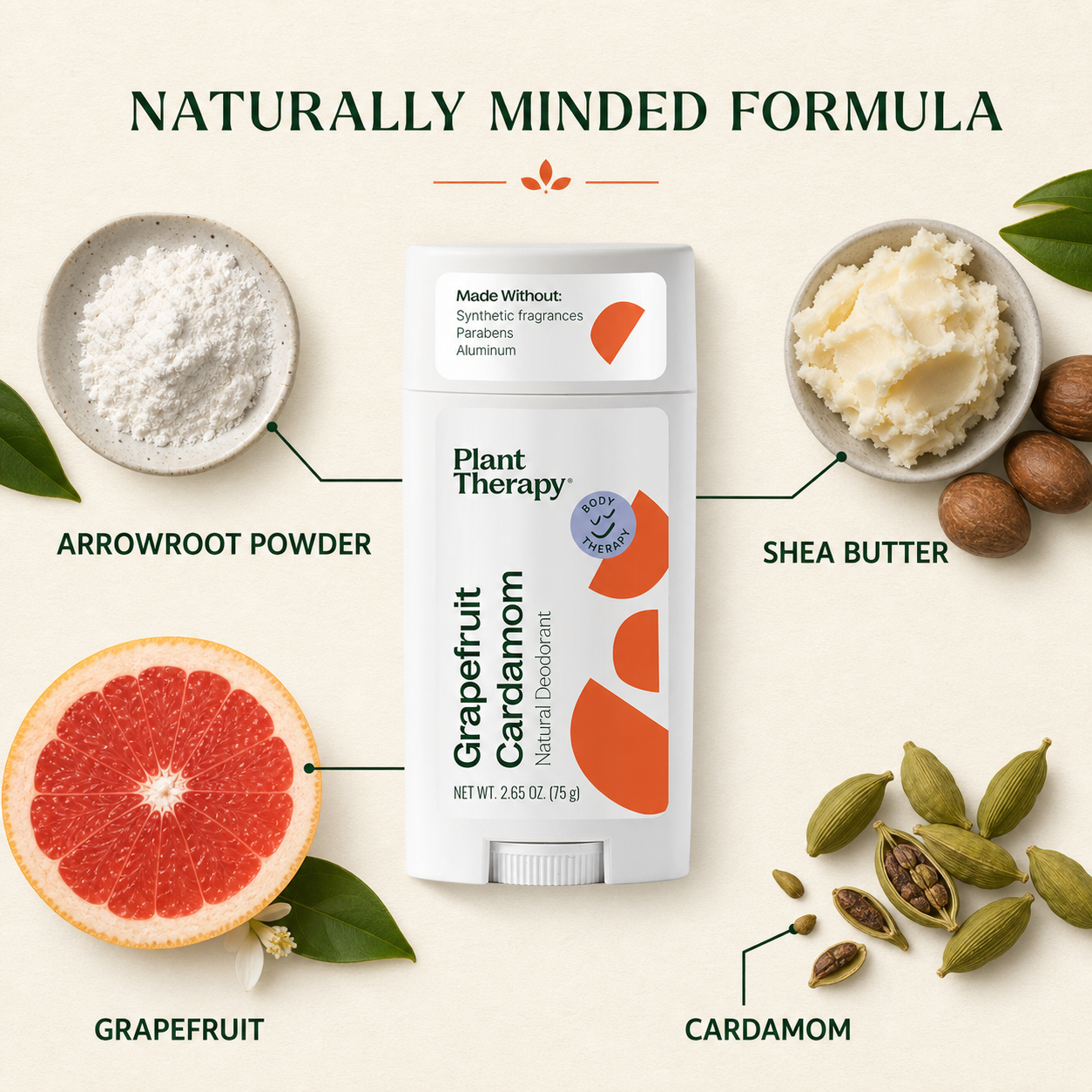 Grapefruit Cardamom Natural Deodorant