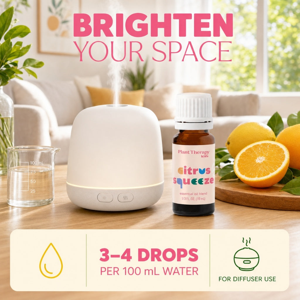 Plant Therapy Citrus Squeeze KidSafe Essential Oil Blend | Uplifting Citrus &amp; Floral Aroma | Diffuser Oil for Home