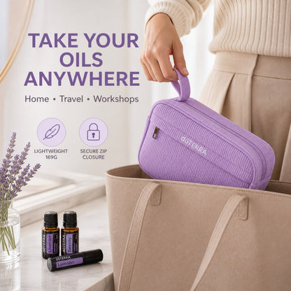 Purple Corduroy Essential Oil Case – 14 Slot product image 5 – Nature Therapy Singapore