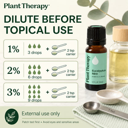 Plant Therapy Eucalyptus Mint Essential Oil Blend | Refreshing Spa Aroma | Aromatherapy Diffuser &amp; Massage Oil