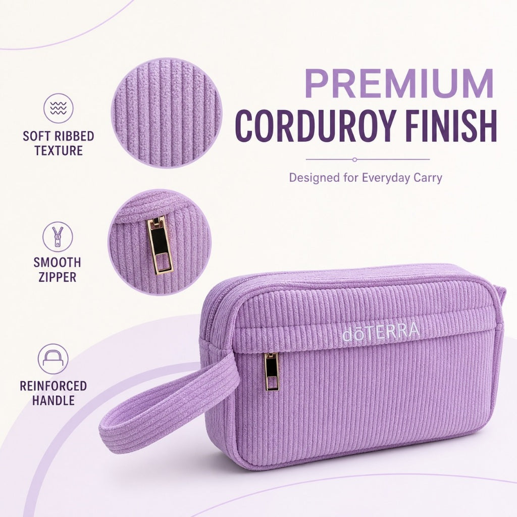 Purple Corduroy Essential Oil Case – 14 Slot product image 6 – Nature Therapy Singapore