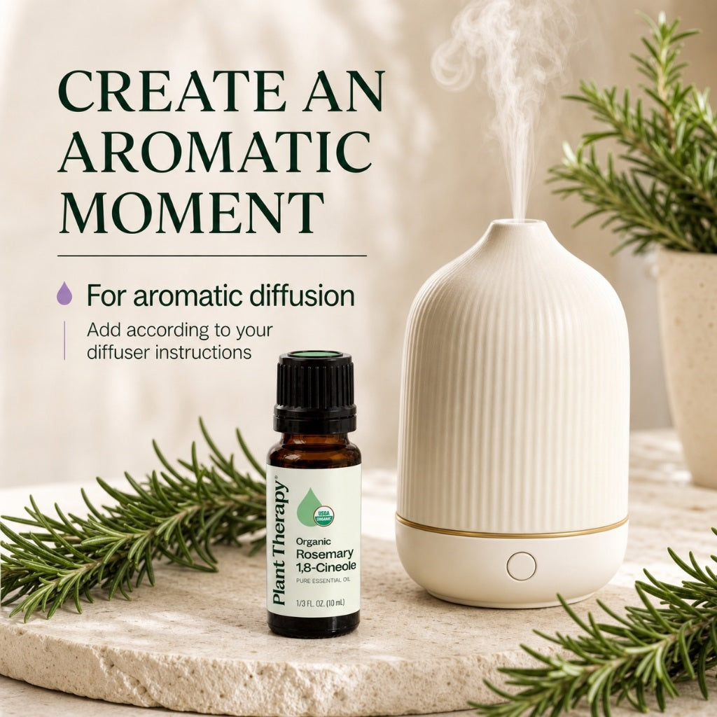 Plant Therapy Organic Rosemary 1,8-Cineole Essential Oil