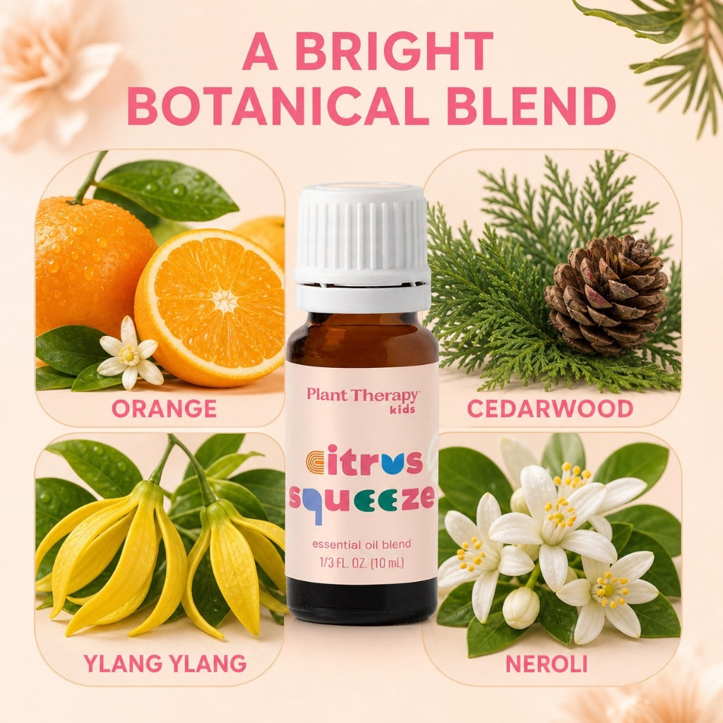 Plant Therapy Citrus Squeeze KidSafe Essential Oil Blend | Uplifting Citrus &amp; Floral Aroma | Diffuser Oil for Home