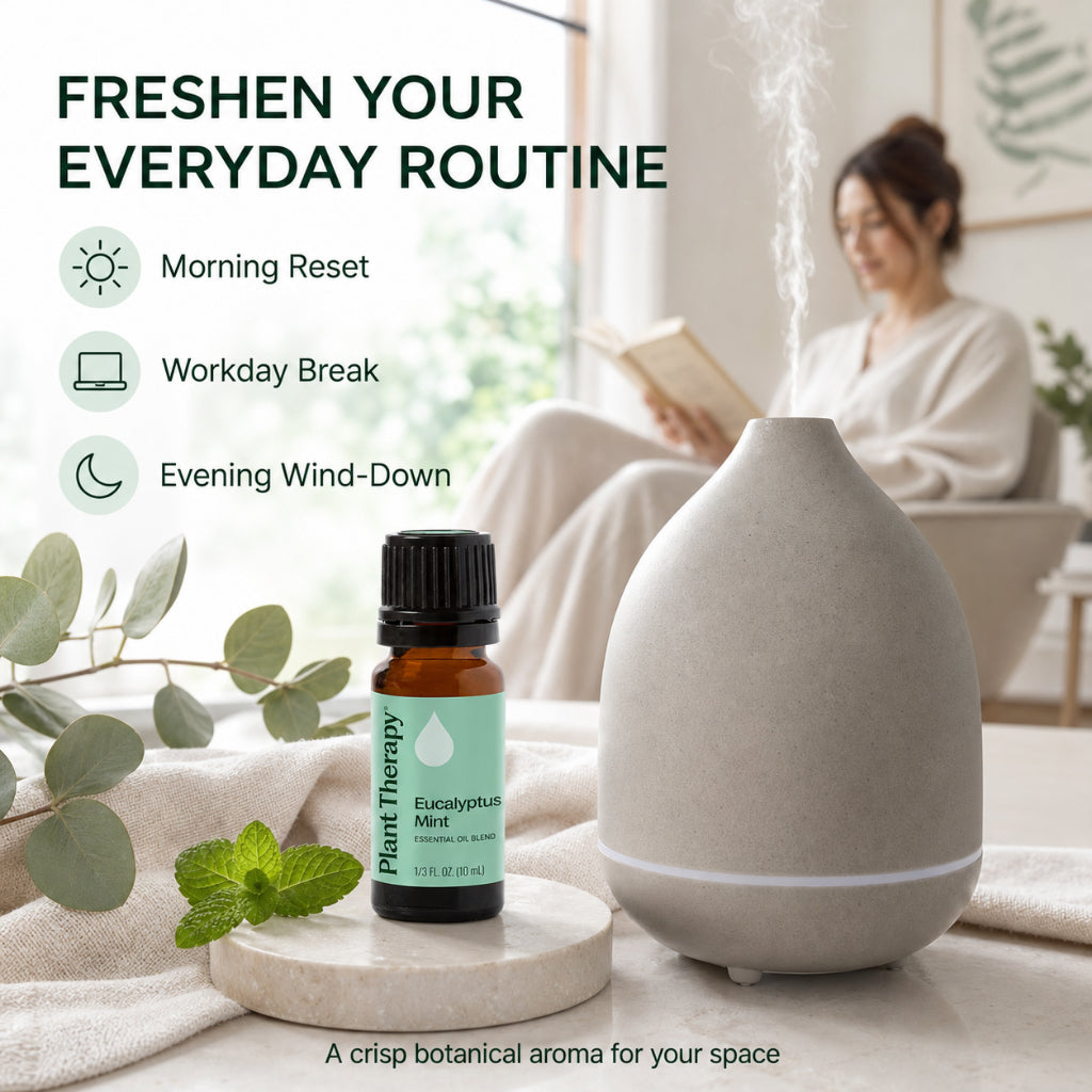 Plant Therapy Eucalyptus Mint Essential Oil Blend | Refreshing Spa Aroma | Aromatherapy Diffuser &amp; Massage Oil