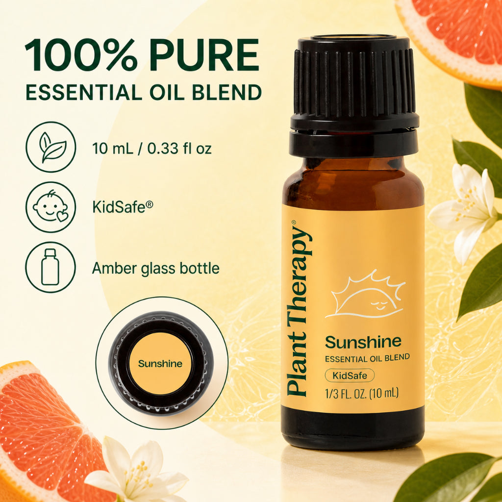 Plant Therapy Sunshine Essential Oil Blend | Sweet Floral &amp; Woody Aroma | Relaxing Aromatherapy Diffuser Oil
