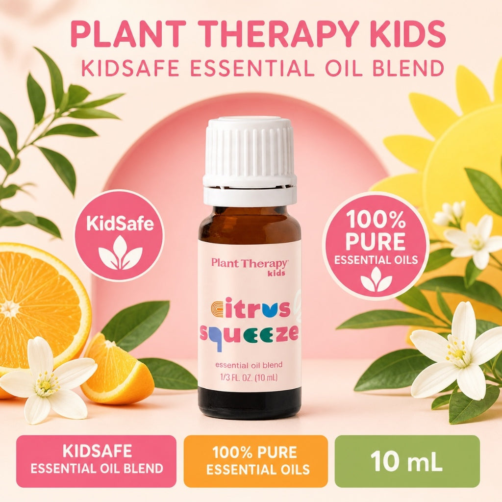 Plant Therapy Citrus Squeeze KidSafe Essential Oil Blend | Uplifting Citrus &amp; Floral Aroma | Diffuser Oil for Home