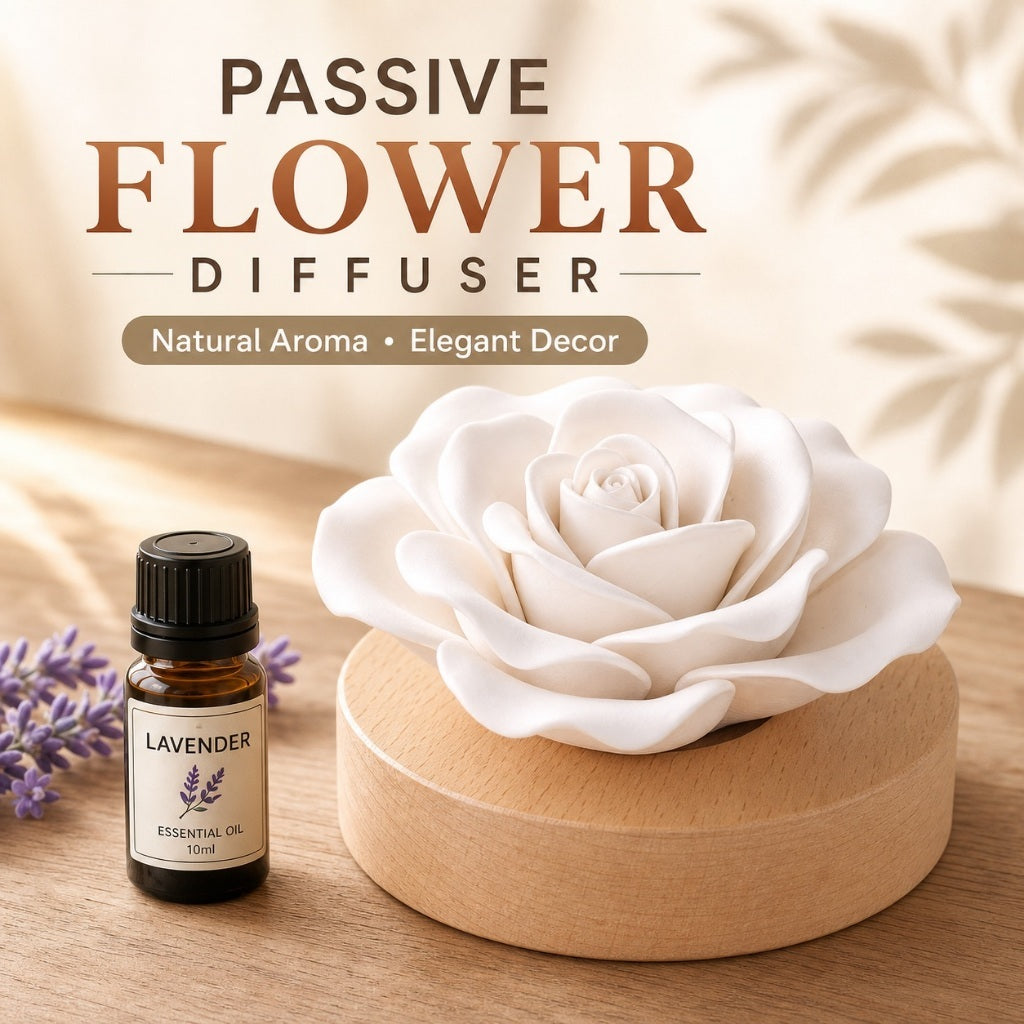 Passive Flower Diffuser with Solid Wood Base product image 7 – Nature Therapy Singapore