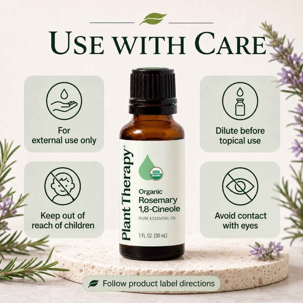 Plant Therapy Organic Rosemary 1,8-Cineole Essential Oil