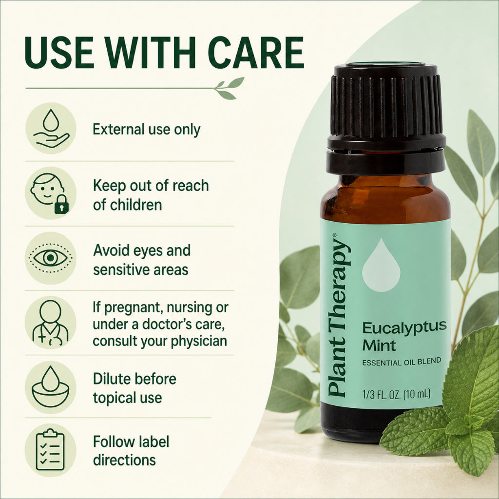 Plant Therapy Eucalyptus Mint Essential Oil Blend | Refreshing Spa Aroma | Aromatherapy Diffuser &amp; Massage Oil