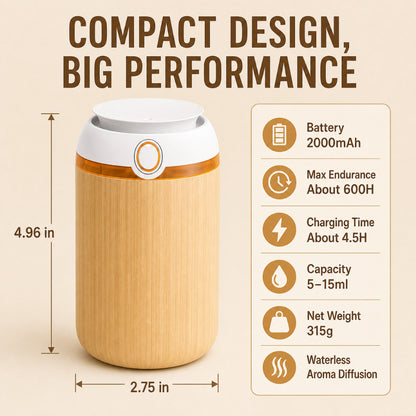 Smart Car &amp; Home Waterless Aroma Diffuser | Rechargeable | Premium Aluminum Design