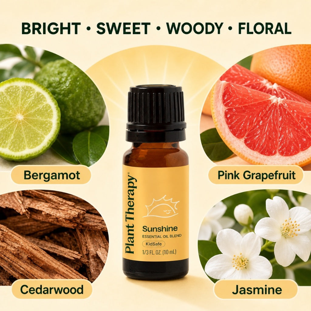 Plant Therapy Sunshine Essential Oil Blend | Sweet Floral &amp; Woody Aroma | Relaxing Aromatherapy Diffuser Oil