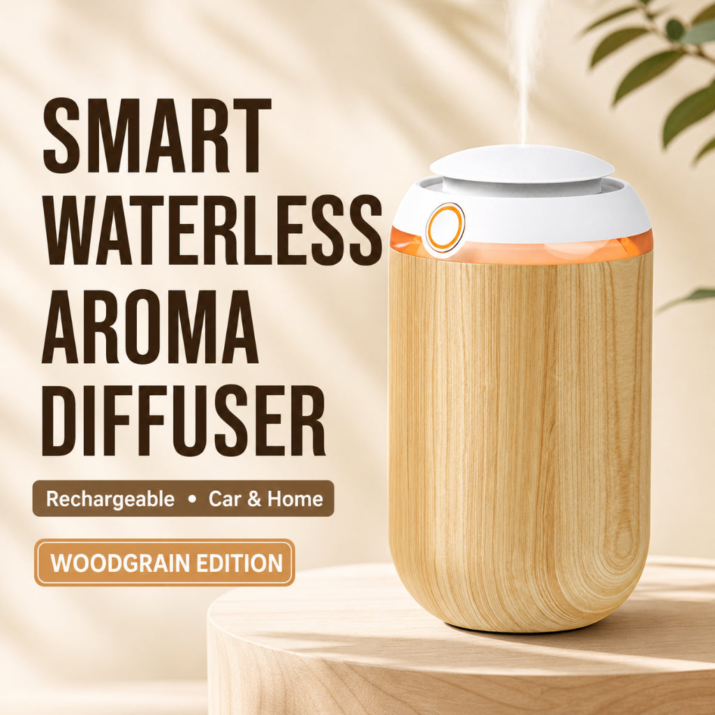 Smart Car &amp; Home Waterless Aroma Diffuser | Rechargeable | Premium Aluminum Design
