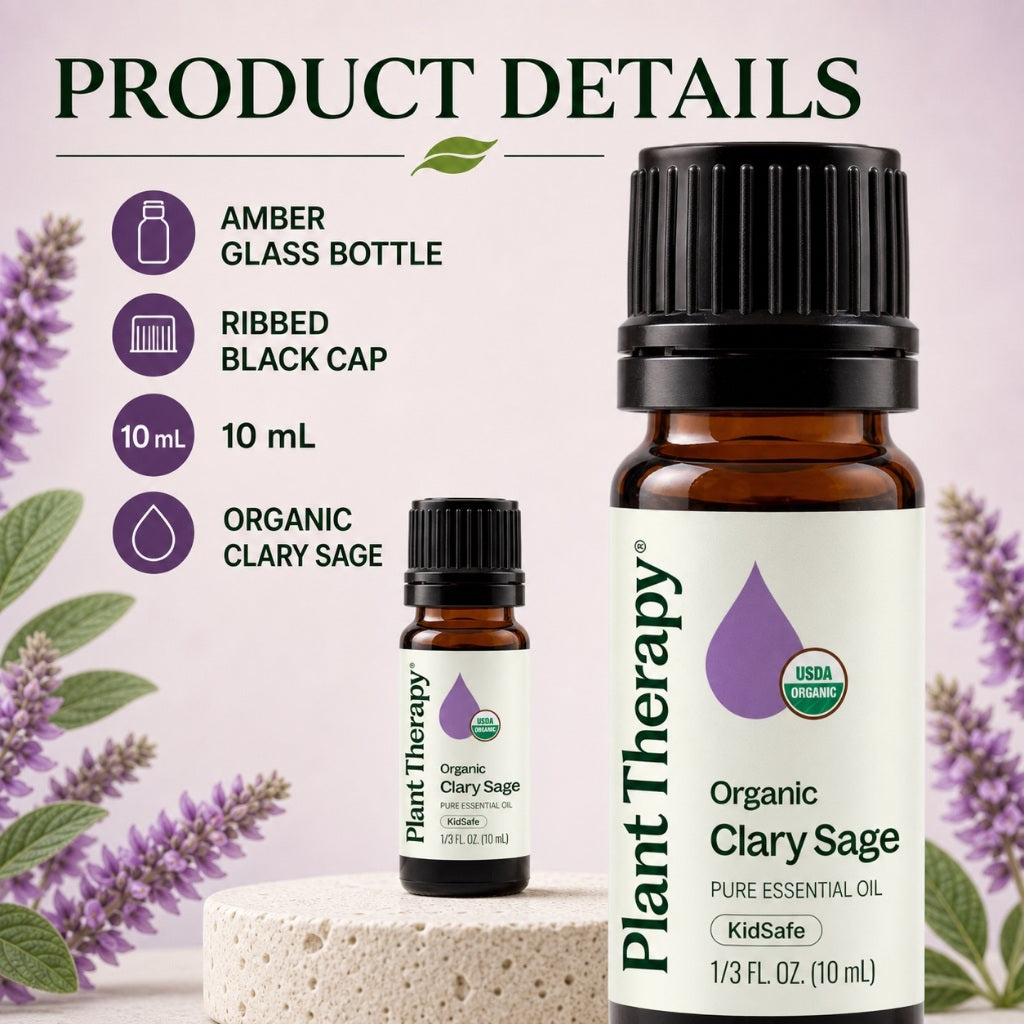 Plant Therapy Organic Clary Sage Essential Oil 10ml
