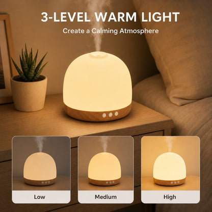 Ceramic Essential Oil Diffuser | Aroma Humidifier | Long-Lasting Mist | Auto Shut-Off Timer | Warm Ambient Light