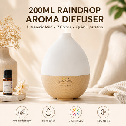 200ml Raindrop Style Ultrasonic Aroma Diffuser