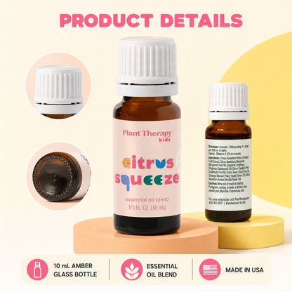 Plant Therapy Citrus Squeeze KidSafe Essential Oil Blend | Uplifting Citrus &amp; Floral Aroma | Diffuser Oil for Home
