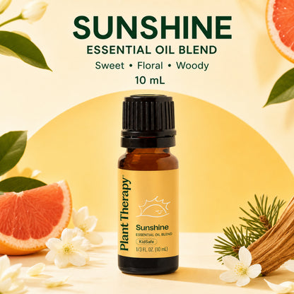 Plant Therapy Sunshine Essential Oil Blend | Sweet Floral &amp; Woody Aroma | Relaxing Aromatherapy Diffuser Oil