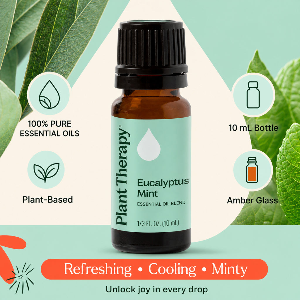 Plant Therapy Eucalyptus Mint Essential Oil Blend | Refreshing Spa Aroma | Aromatherapy Diffuser &amp; Massage Oil
