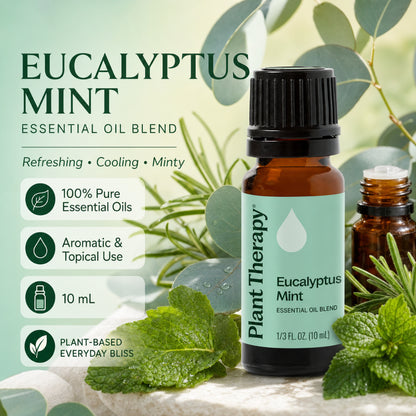 Plant Therapy Eucalyptus Mint Essential Oil Blend | Refreshing Spa Aroma | Aromatherapy Diffuser &amp; Massage Oil