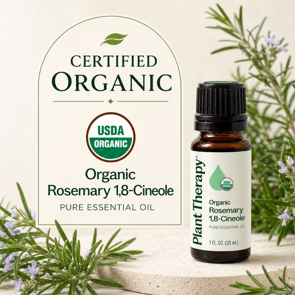 Plant Therapy Organic Rosemary 1,8-Cineole Essential Oil