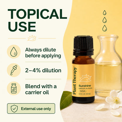 Plant Therapy Sunshine Essential Oil Blend | Sweet Floral &amp; Woody Aroma | Relaxing Aromatherapy Diffuser Oil