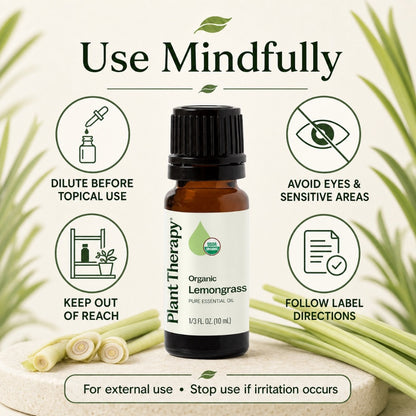 Plant Therapy Organic Lemongrass Essential Oil
