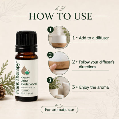 Plant Therapy Organic Cedarwood Atlas Essential Oil