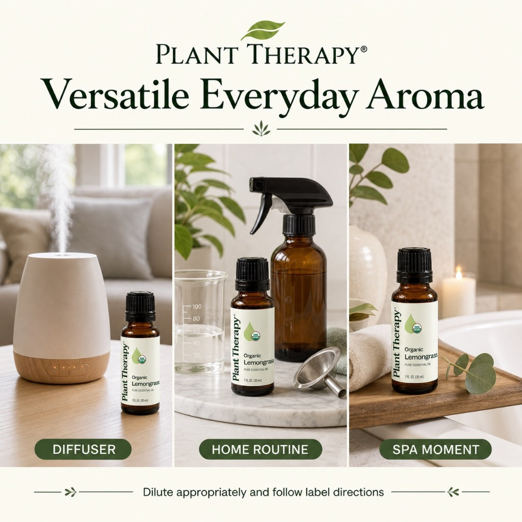 Plant Therapy Organic Lemongrass Essential Oil