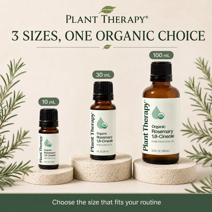 Plant Therapy Organic Rosemary 1,8-Cineole Essential Oil
