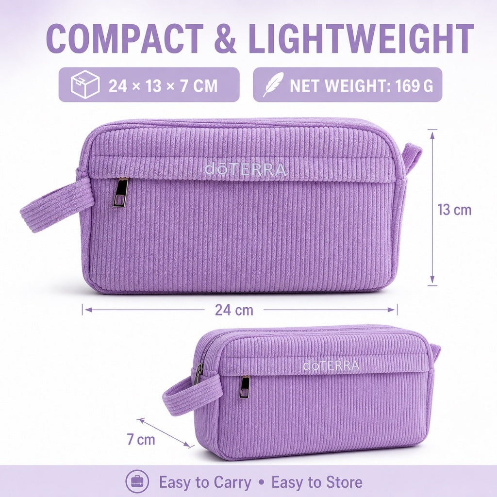 Purple Corduroy Essential Oil Case – 14 Slot product image 4 – Nature Therapy Singapore