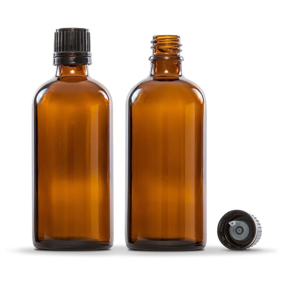 100ml Amber Glass Essential Oil Bottle Pack of 4