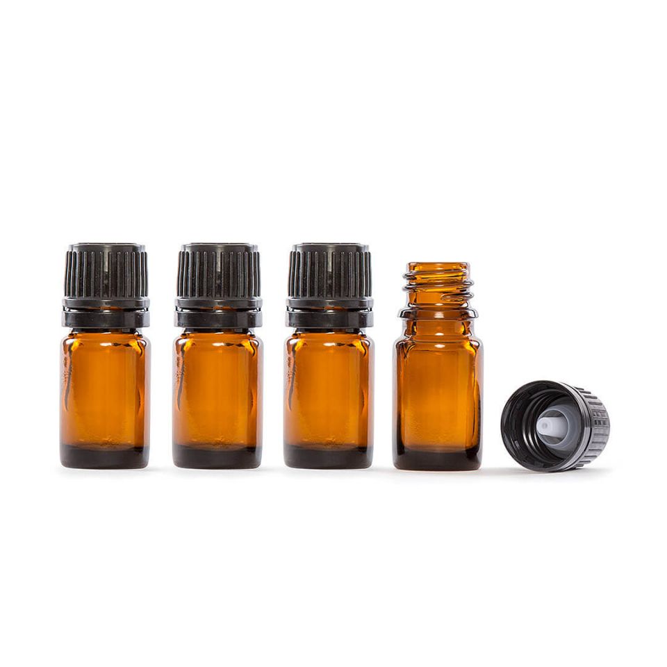 5ml Amber Glass Essential Oil Bottle Pack of 4
